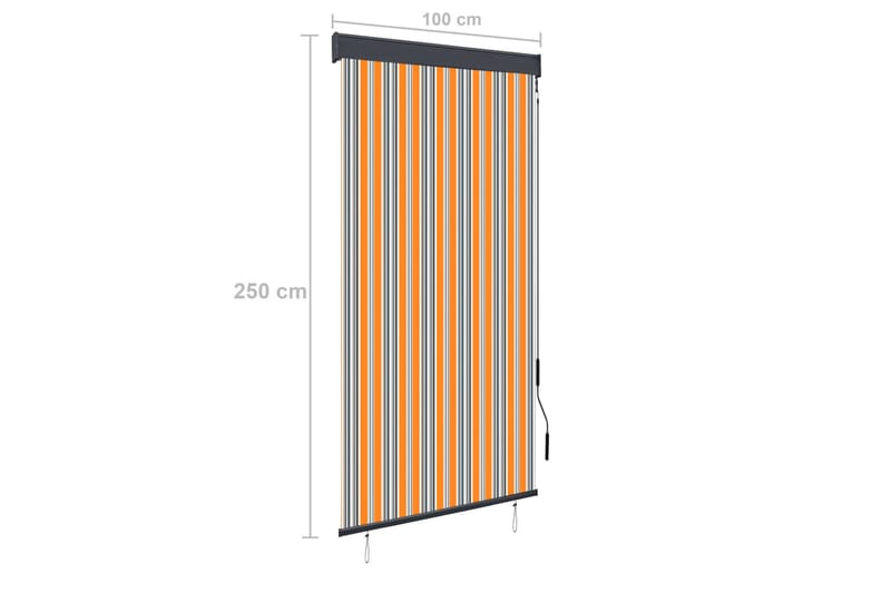 Utendørs rullegardin 100x250 cm gul og blå - Gul - Tekstiler - Gardiner - Rullegardin