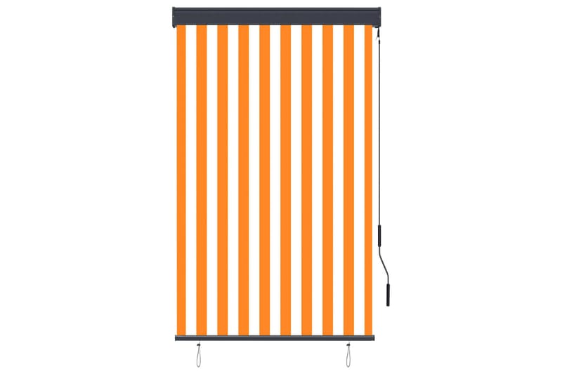 Utendørs rullegardin 100x250 cm hvit og oransje - Oransj - Tekstiler - Gardiner - Rullegardin