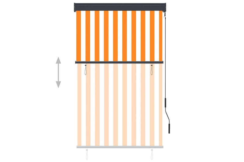 Utendørs rullegardin 100x250 cm hvit og oransje - Oransj - Tekstiler - Gardiner - Rullegardin
