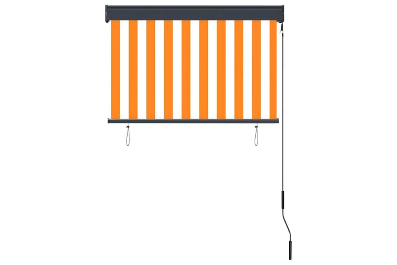 Utendørs rullegardin 100x250 cm hvit og oransje - Oransj - Tekstiler - Gardiner - Rullegardin