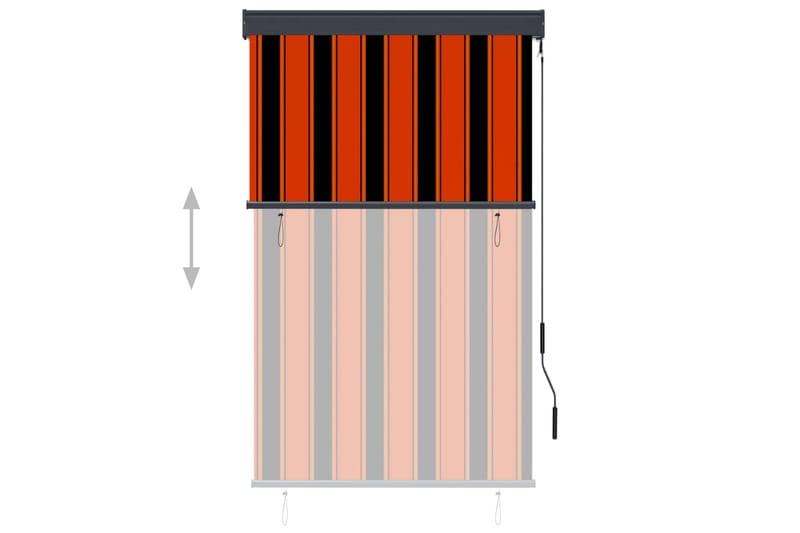 Utendørs rullegardin 100x250 cm oransje og brun - Oransj - Tekstiler - Gardiner - Rullegardin