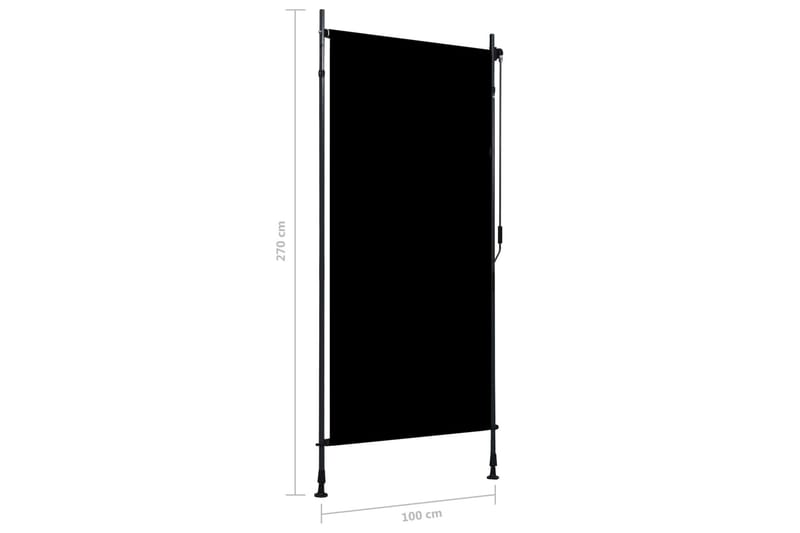 Utendørs rullegardin 100x270 cm antrasitt - Grå - Tekstiler - Gardiner - Rullegardin