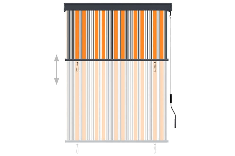 Utendørs rullegardin 120x250 cm gul og blå - Gul - Tekstiler - Gardiner - Rullegardin