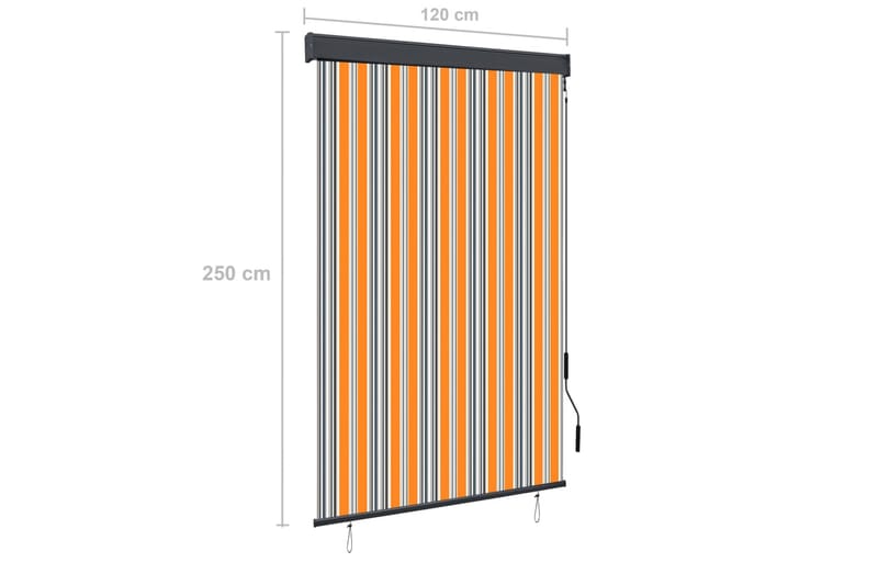 Utendørs rullegardin 120x250 cm gul og blå - Gul - Tekstiler - Gardiner - Rullegardin