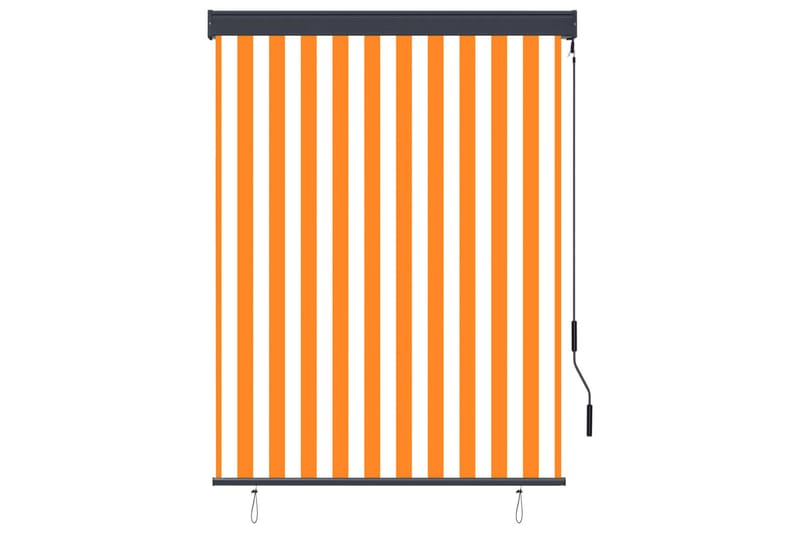 Utendørs rullegardin 120x250 cm hvit og oransje - Oransj - Tekstiler - Gardiner - Rullegardin