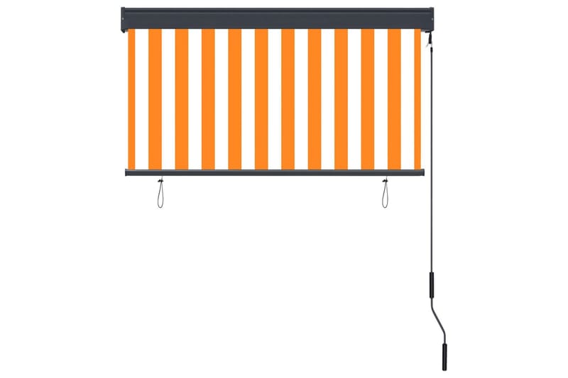 Utendørs rullegardin 120x250 cm hvit og oransje - Oransj - Tekstiler - Gardiner - Rullegardin