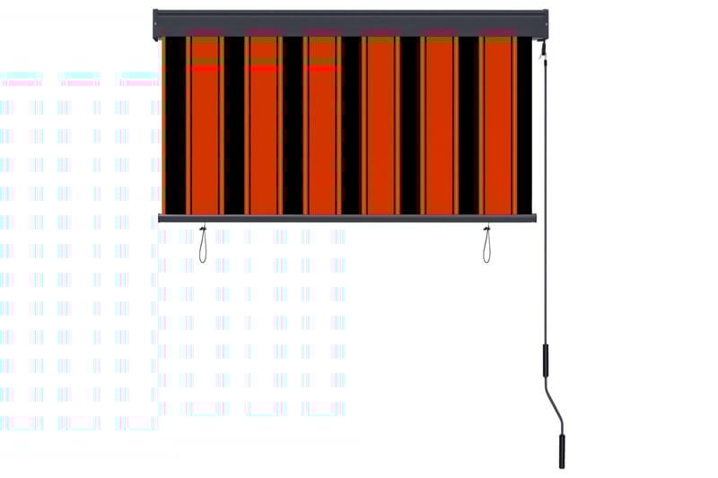 Utendørs rullegardin 120x250 cm oransje og brun - Oransj - Tekstiler - Gardiner - Rullegardin