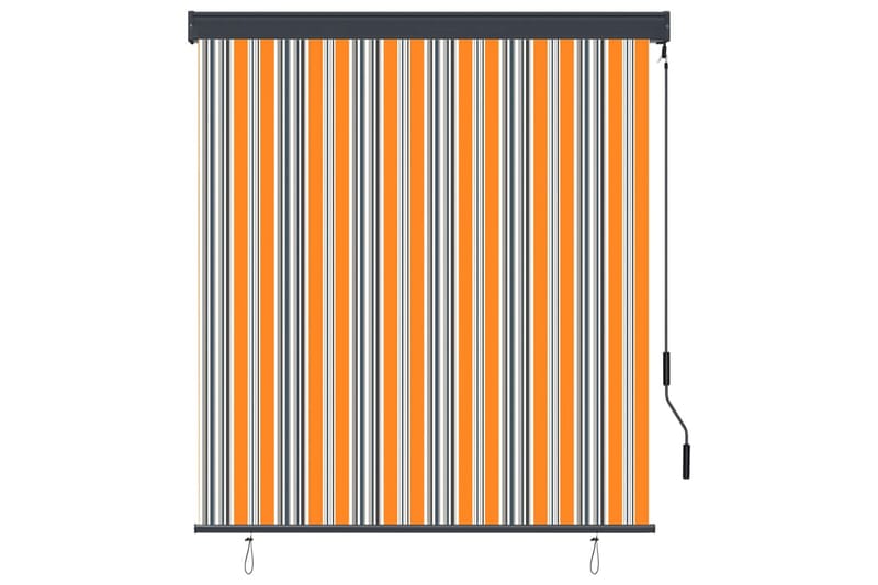 Utendørs rullegardin 140x250 cm gul og blå - Gul - Tekstiler - Gardiner - Rullegardin