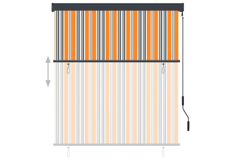 Utendørs rullegardin 140x250 cm gul og blå - Gul - Tekstiler - Gardiner - Rullegardin