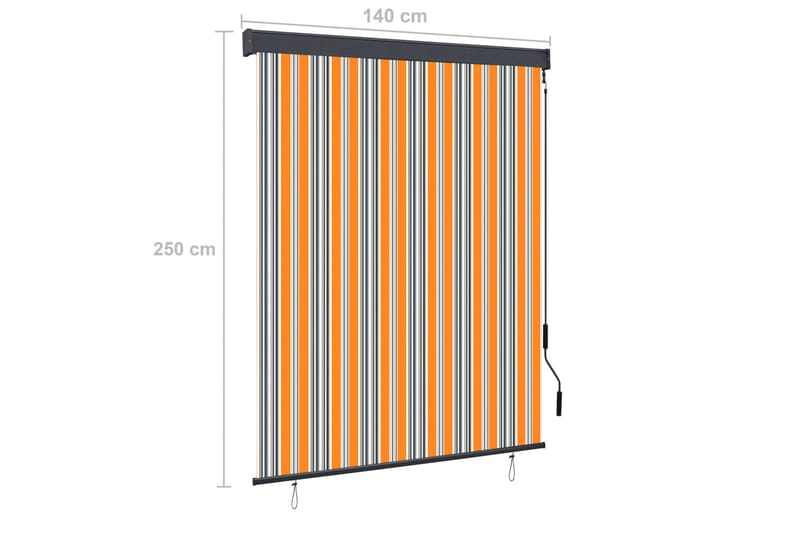 Utendørs rullegardin 140x250 cm gul og blå - Gul - Tekstiler - Gardiner - Rullegardin