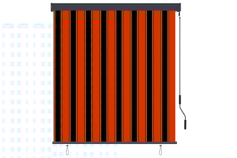 Utendørs rullegardin 140x250 cm oransje og brun - Oransj - Tekstiler - Gardiner - Rullegardin