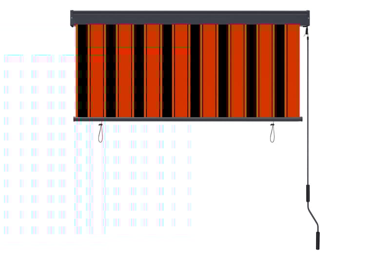 Utendørs rullegardin 140x250 cm oransje og brun - Oransj - Tekstiler - Gardiner - Rullegardin