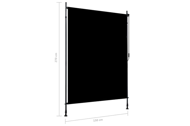 Utendørs rullegardin 150x270 cm antrasitt - Grå - Tekstiler - Gardiner - Rullegardin