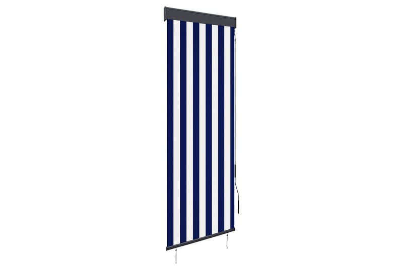 Utendørs rullegardin 60x250 cm blå og hvit - Blå - Tekstiler - Gardiner - Rullegardin