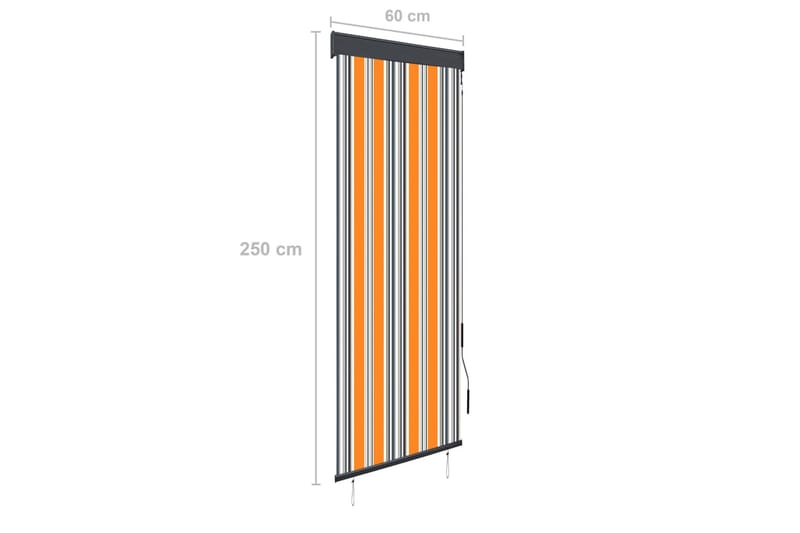 Utendørs rullegardin 60x250 cm gul og blå - Gul - Rullegardin