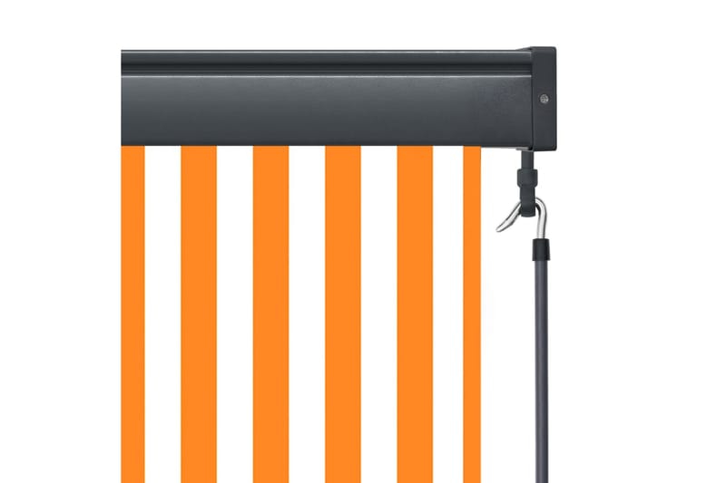 Utendørs rullegardin 60x250 cm hvit og oransje - Oransj - Tekstiler - Gardiner - Rullegardin