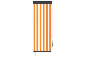 Utendørs rullegardin 60x250 cm hvit og oransje - Oransj - Tekstiler - Gardiner - Rullegardin