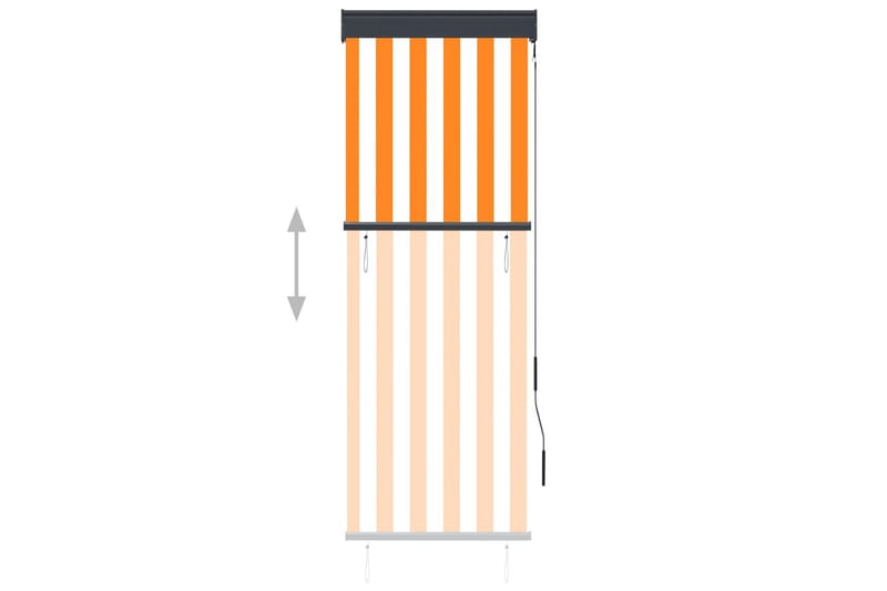 Utendørs rullegardin 60x250 cm hvit og oransje - Oransj - Tekstiler - Gardiner - Rullegardin