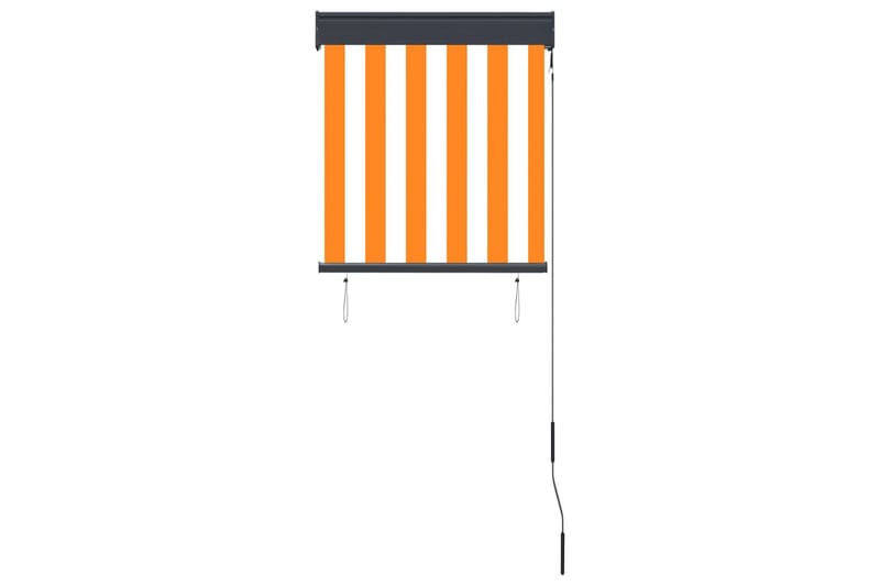 Utendørs rullegardin 60x250 cm hvit og oransje - Oransj - Tekstiler - Gardiner - Rullegardin