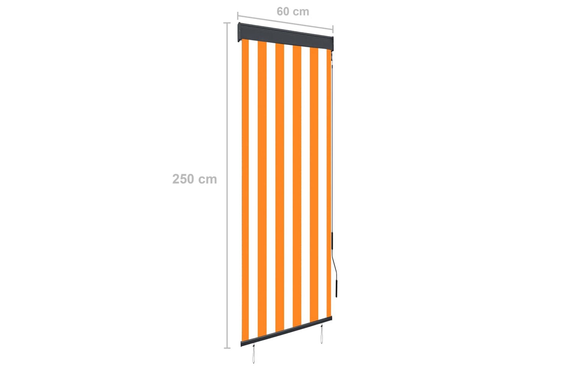 Utendørs rullegardin 60x250 cm hvit og oransje - Oransj - Tekstiler - Gardiner - Rullegardin