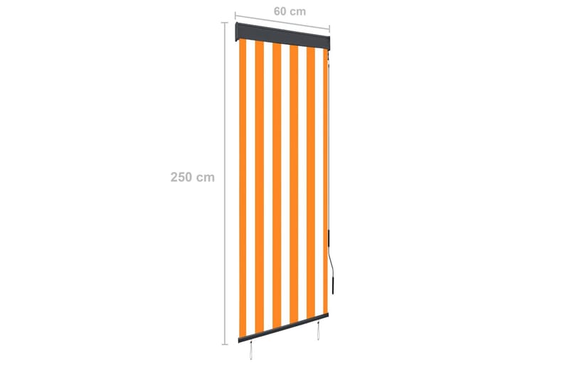 Utendørs rullegardin 60x250 cm hvit og oransje - Oransj - Tekstiler - Gardiner - Rullegardin
