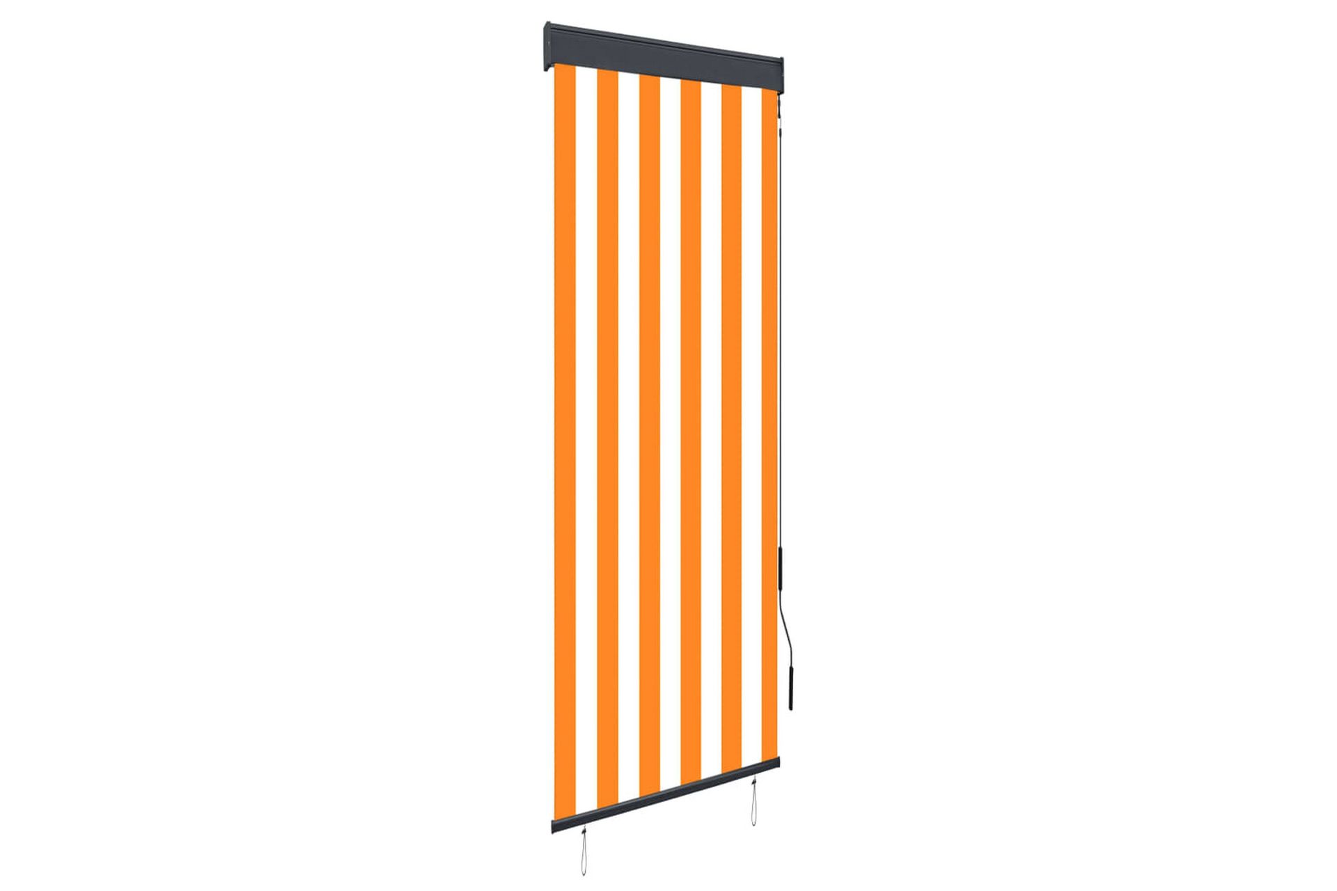 Utendørs rullegardin 60x250 cm hvit og oransje - Oransj - Tekstiler - Gardiner - Rullegardin