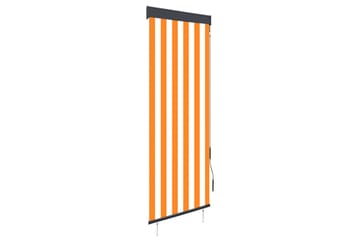 Utendørs rullegardin 60x250 cm hvit og oransje - Oransj - Tekstiler - Gardiner - Rullegardin