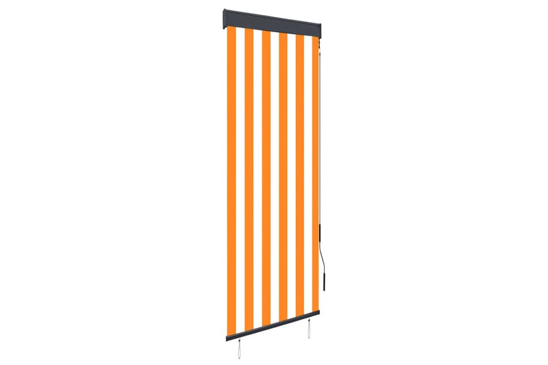 Utendørs rullegardin 60x250 cm hvit og oransje - Oransj - Tekstiler - Gardiner - Rullegardin