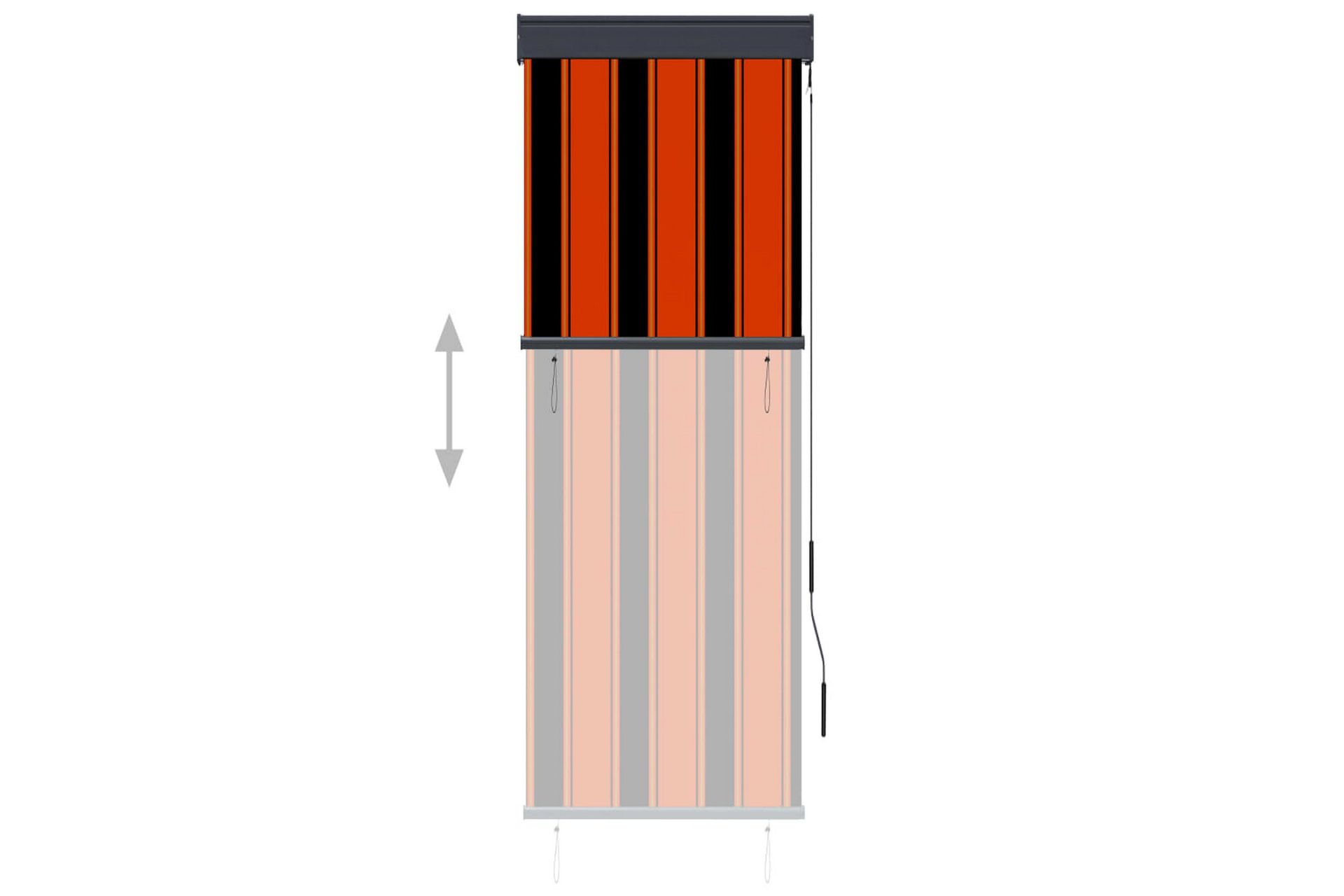 Utendørs rullegardin 60x250 cm oransje og brun - Oransj - Tekstiler - Gardiner - Rullegardin