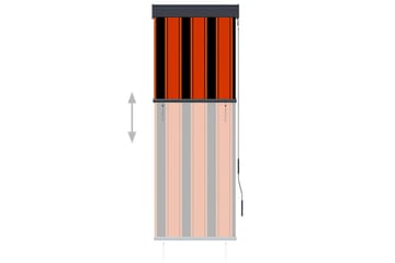 Utendørs rullegardin 60x250 cm oransje og brun - Oransj - Tekstiler - Gardiner - Rullegardin