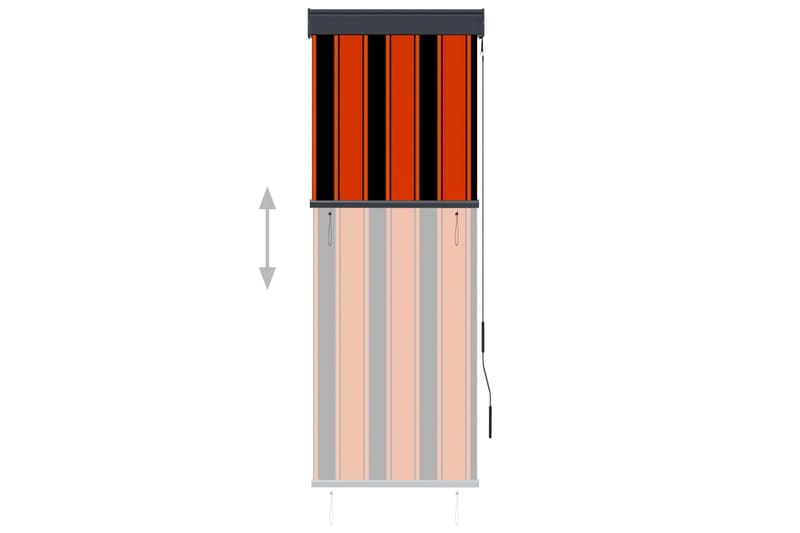 Utendørs rullegardin 60x250 cm oransje og brun - Oransj - Tekstiler - Gardiner - Rullegardin