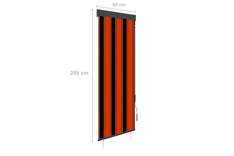 Utendørs rullegardin 60x250 cm oransje og brun - Oransj - Tekstiler - Gardiner - Rullegardin