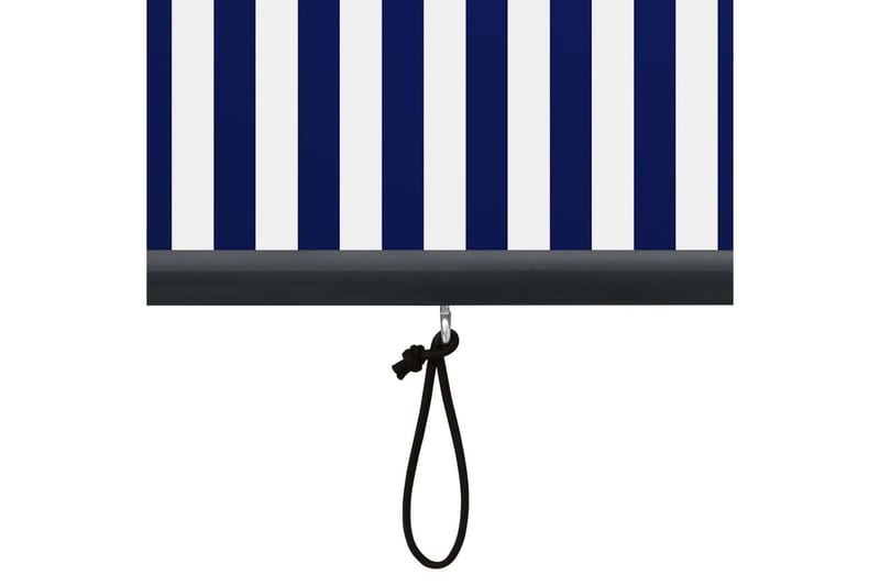 Utendørs rullegardin 80x250 cm blå og hvit - Blå - Tekstiler - Gardiner - Rullegardin