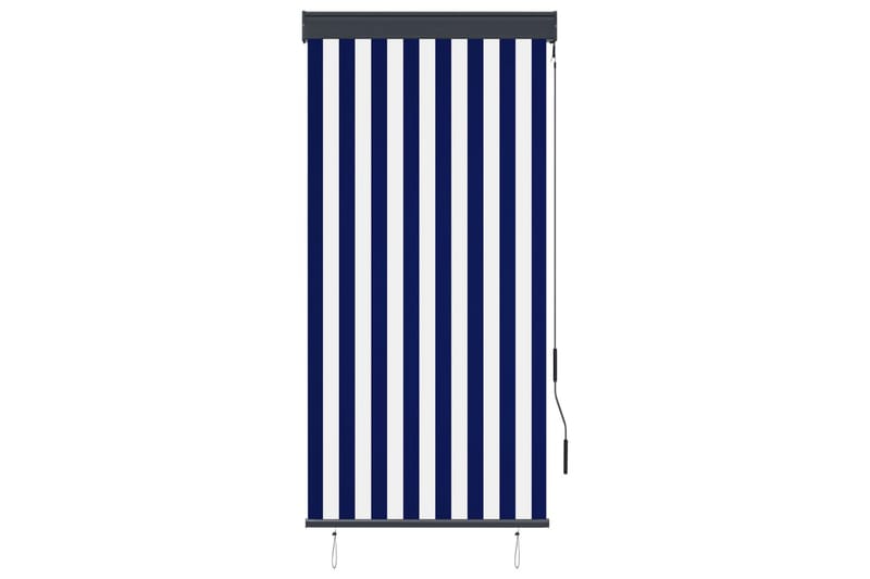 Utendørs rullegardin 80x250 cm blå og hvit - Blå - Tekstiler - Gardiner - Rullegardin