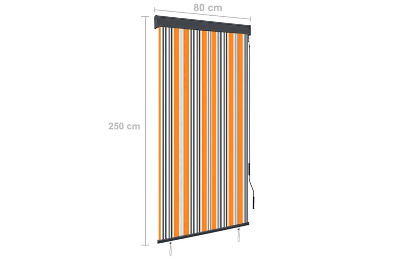 Utendørs rullegardin 80x250 cm gul og blå - Gul - Tekstiler - Gardiner - Rullegardin