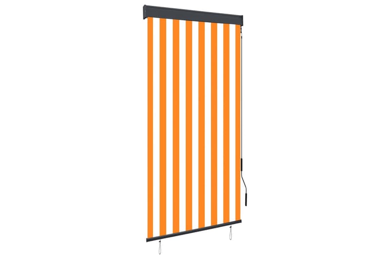 Utendørs rullegardin 80x250 cm hvit og oransje - Oransj - Rullegardin