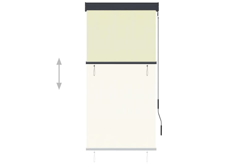 Utendørs rullegardin 80x250 cm kremhvit - Krem - Tekstiler - Gardiner - Rullegardin