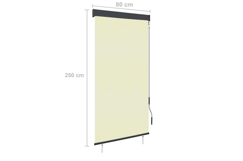 Utendørs rullegardin 80x250 cm kremhvit - Krem - Tekstiler - Gardiner - Rullegardin