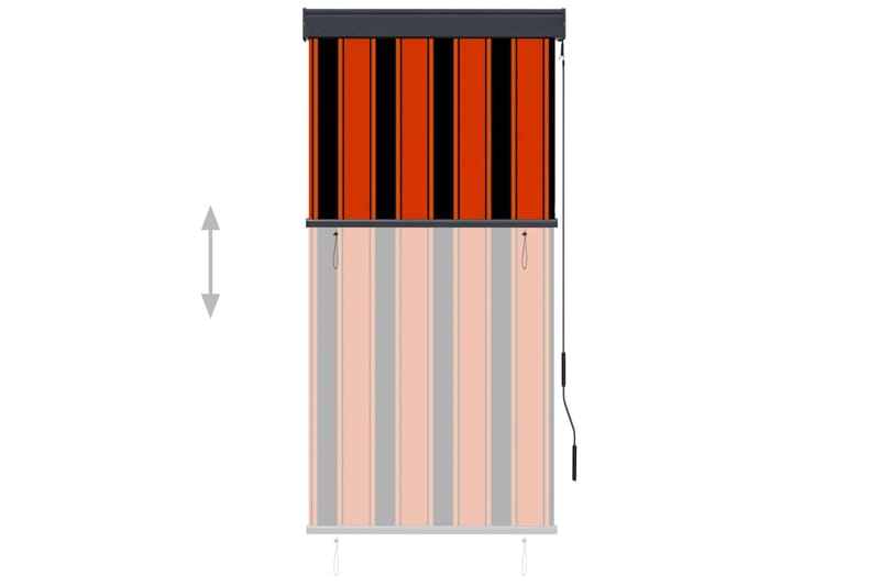 Utendørs rullegardin 80x250 cm oransje og brun - Oransj - Tekstiler - Gardiner - Rullegardin