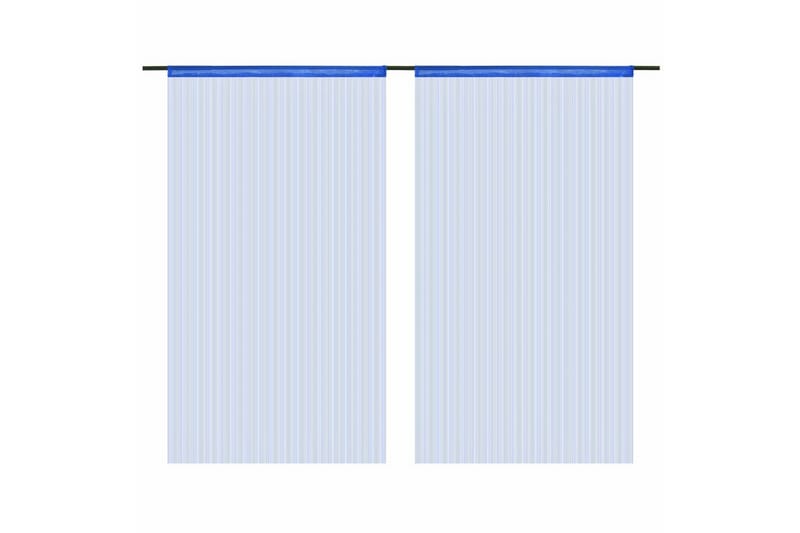 Trådgardiner 2 stk 100x250 cm blå - Blå - Tekstiler - Gardiner - Mørkleggingsgardin