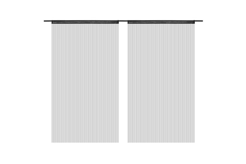Trådgardiner 2 stk 100x250 cm svart - Svart - Tekstiler - Gardiner - Mørkleggingsgardin