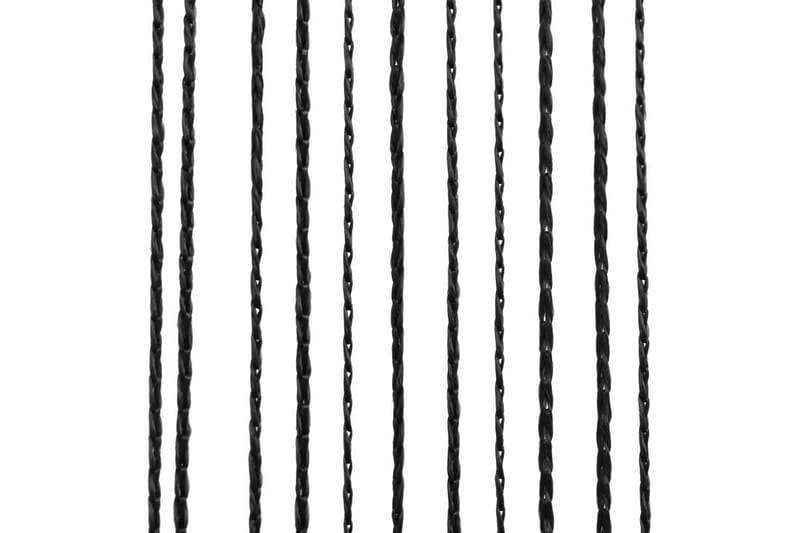 Trådgardiner 2 stk 140x250 cm svart - Svart - Mørkleggingsgardin