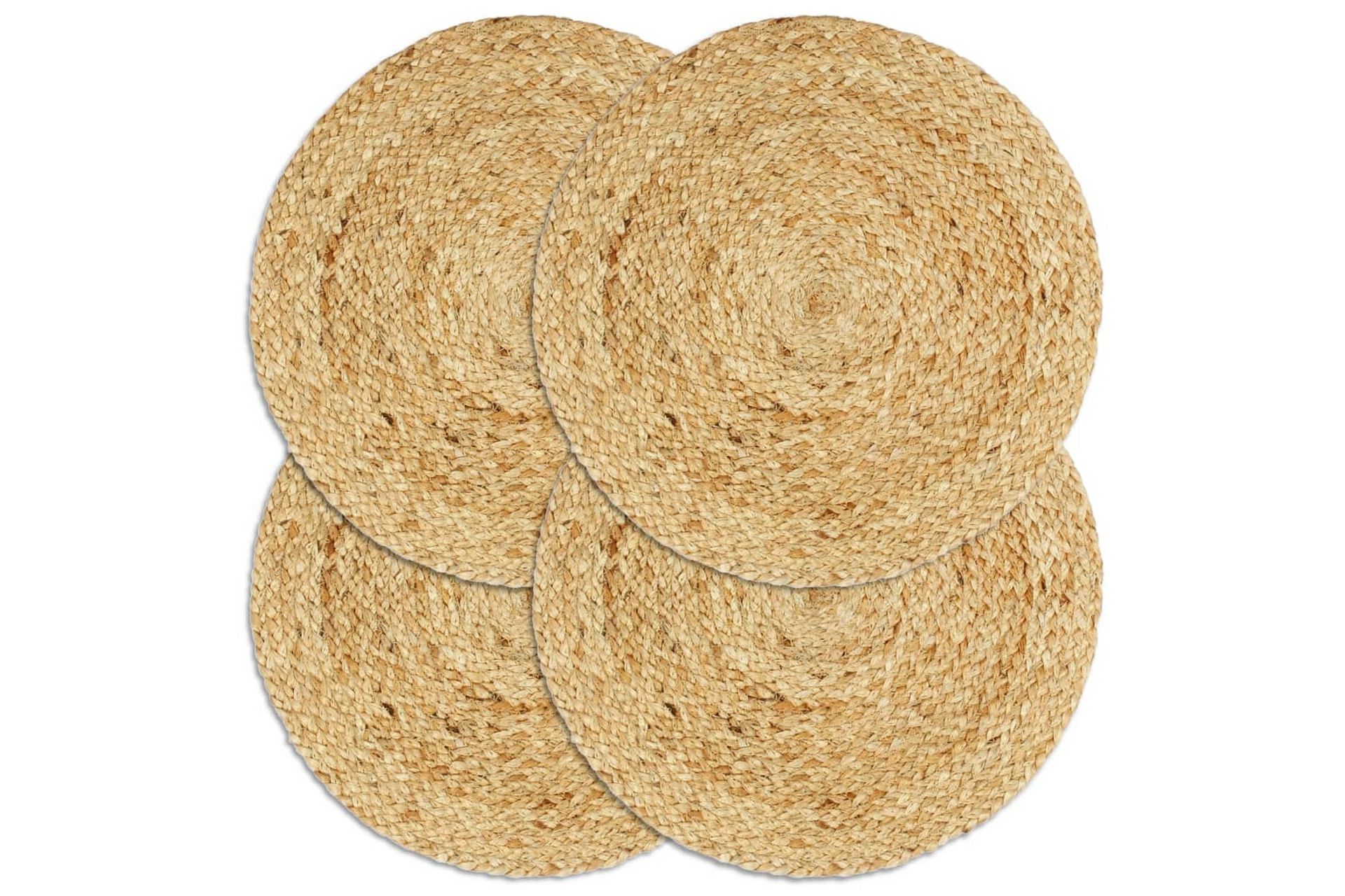 Bordmatter 4 stk vanlig naturell 38 cm rund jute - Tekstiler - Kjøkkentekstiler