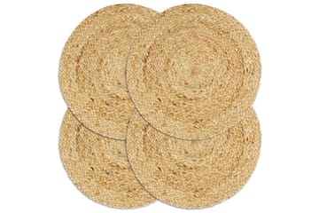 Bordmatter 4 stk vanlig naturell 38 cm rund jute - Tekstiler - Kjøkkentekstiler
