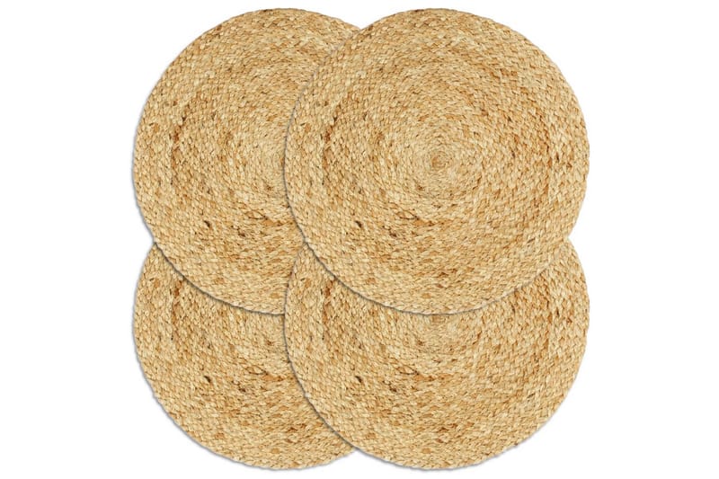 Bordmatter 4 stk vanlig naturell 38 cm rund jute - Tekstiler - Kjøkkentekstiler