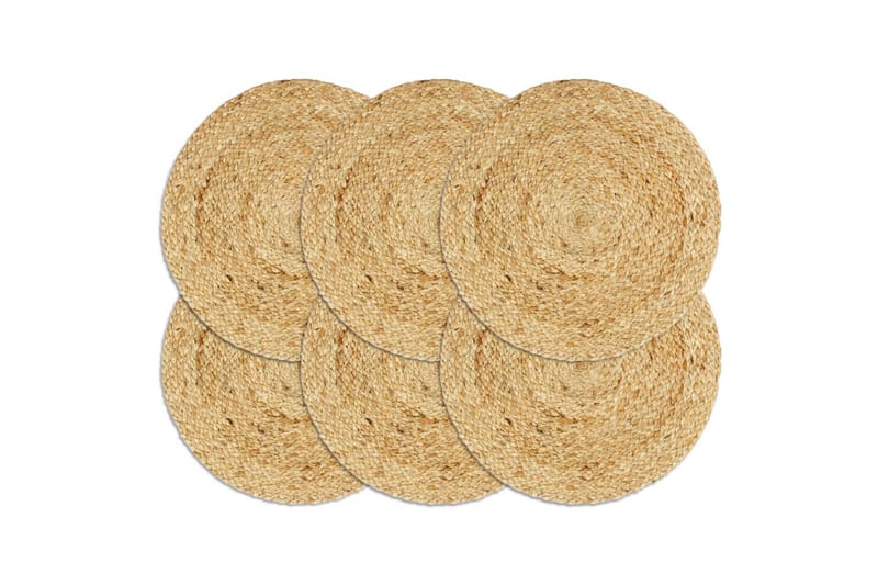 Bordmatter 6 stk vanlig naturell 38 cm rund jute - Tekstiler - Kjøkkentekstiler