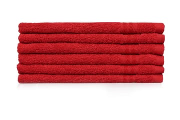 Hobby Håndkle 30x50 cm 6-pk - Rød - Tekstiler - Tekstiler baderom - Håndklær