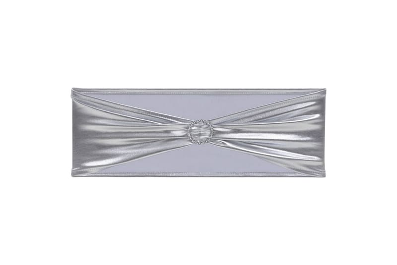 Stolbånd 25 stk stretch med diamantsløyfe sølv - Stoltrekk - Møbeltrekk