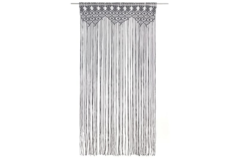 Makramé gardin antrasitt 140x240 cm bomull - Antrasittgrå - Tekstiler - Gardiner