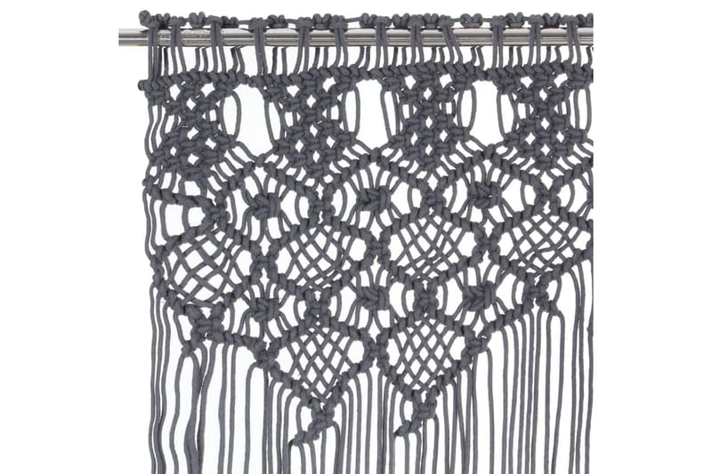 Makramé gardin antrasitt 140x240 cm bomull - Antrasittgrå - Tekstiler - Gardiner